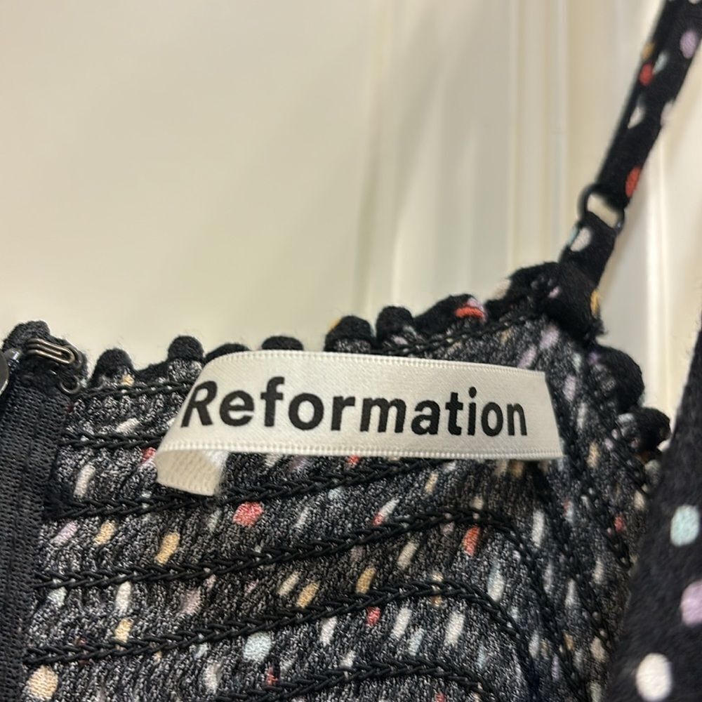 Reformation woman's black polka dot dress - Picture 5 of 12